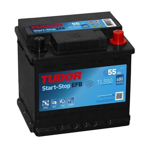 Tudor TL550 battery 12V 55Ah EFB 